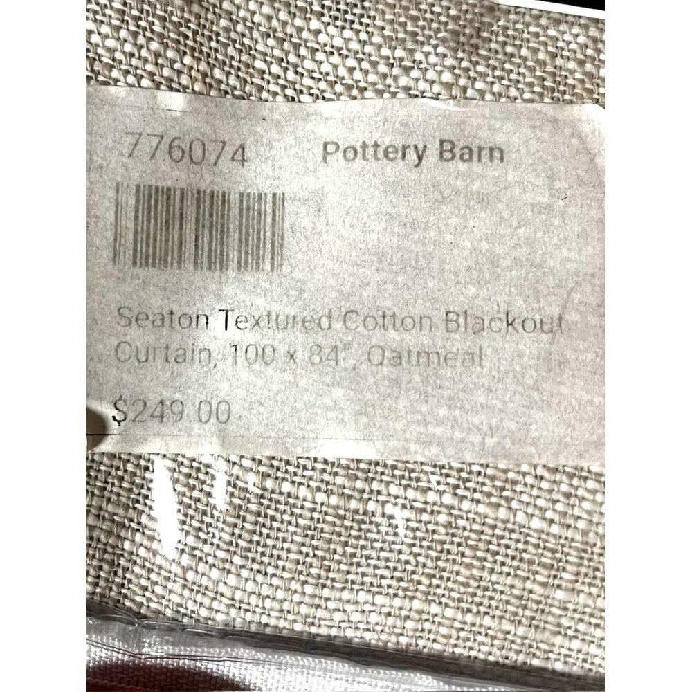 Pottery Barn Seaton Textured Cotton Blackout Curtain | 100 x 84 Oatmeal - Picture 6 of 10